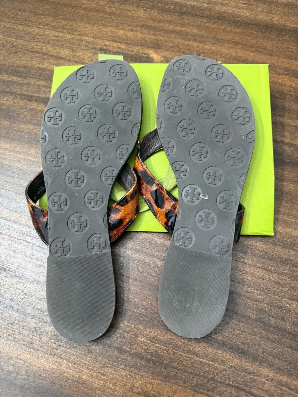 Tory Burch Leopardt-Print Miller Thong Sandals with Gold Logo